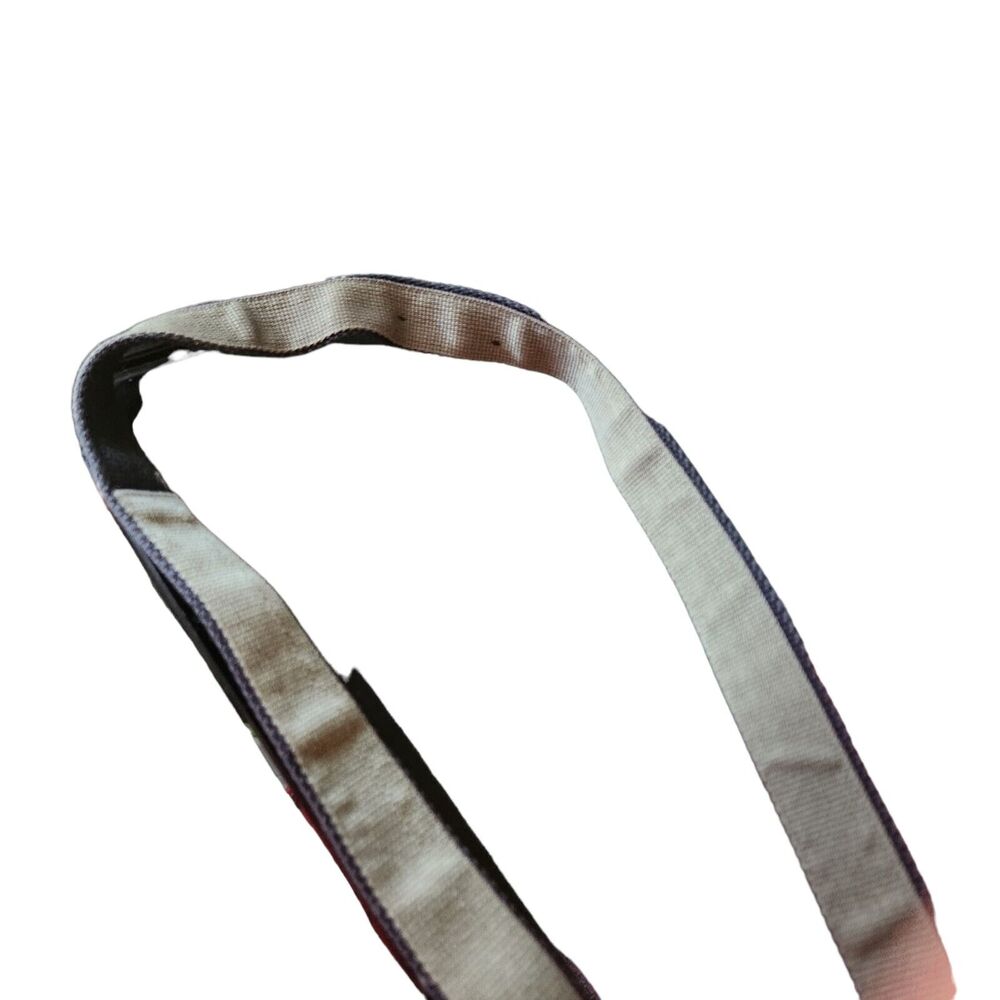 Vintage Black Tan Fabric D Ring men's skinny belt S M L 40" military tactical - Picture 4 of 7